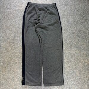 VTG Old Navy Fleece Sweatpants Gray Navy Side‎ Stripe Drawstring Wide Leg Y2k S